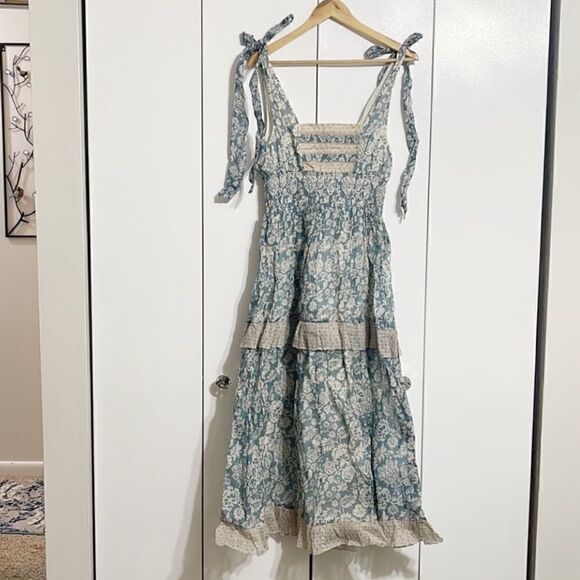 Free People Forever That Girl Somerset Vintage Inspired  Midi Dress Size M - Picture 5 of 6